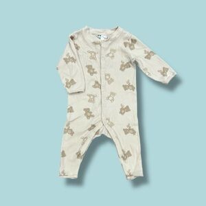 H&M Cream Bear Pattern Kids Footie